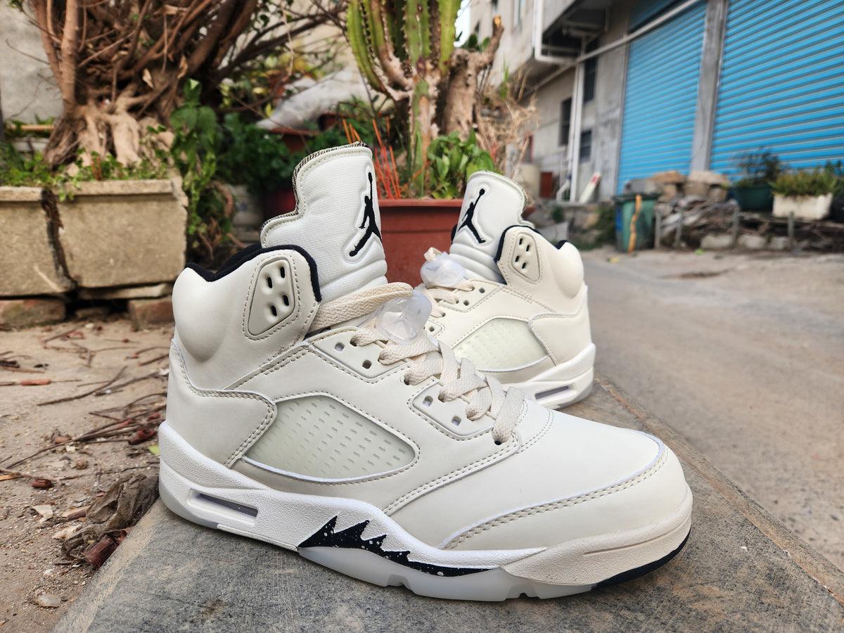 Air Jordan 5 Cream/Black Men's Basketball Shoes