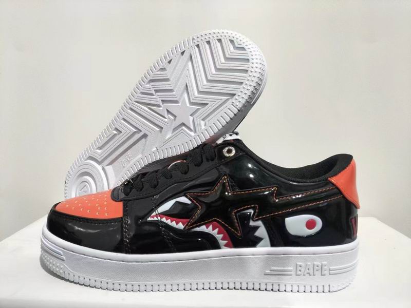 BAPE STA Mad Shark Low-Top Sneakers – Black/Orange