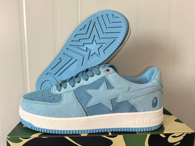 BAPE STA Light Blue & Blue Low-Top Sneakers
