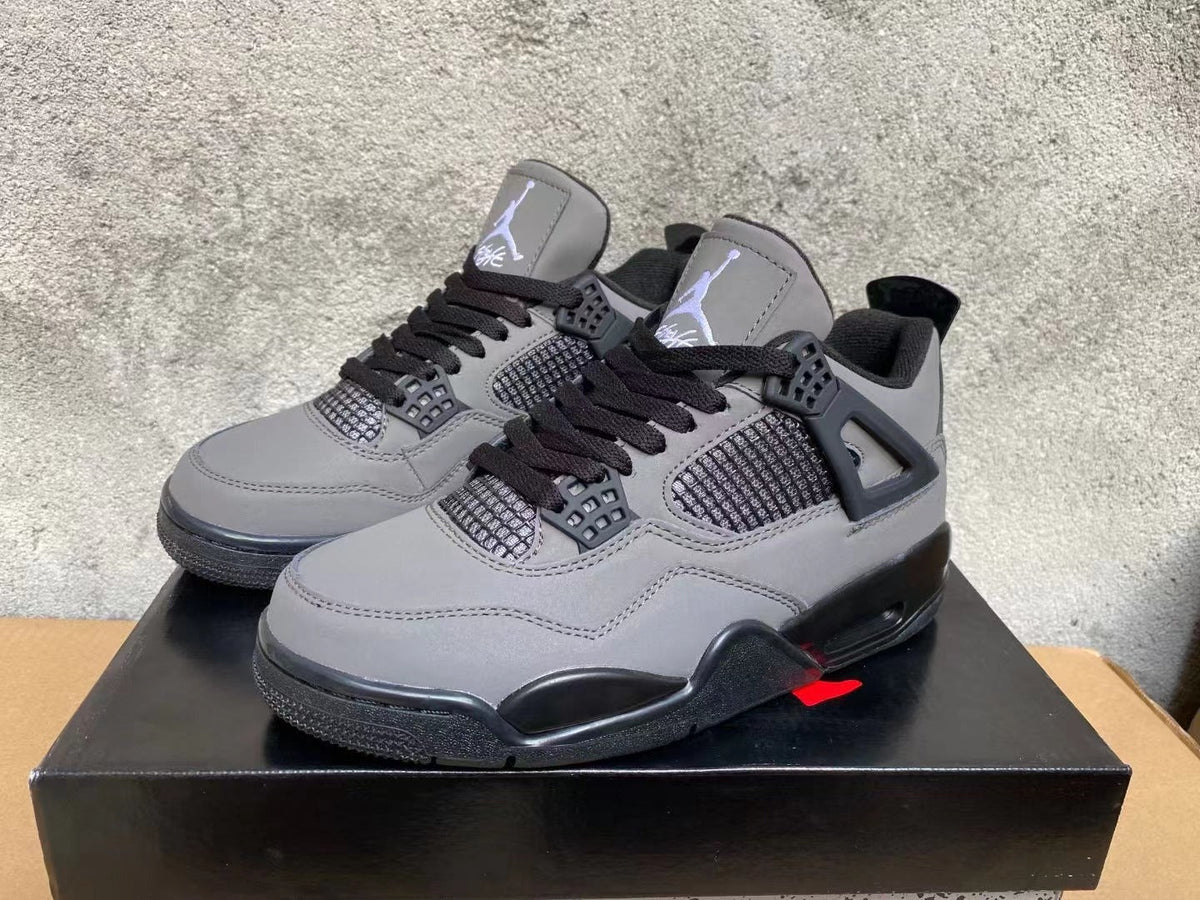 Air Jordan 4 Grey & Black Sneakers